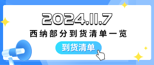 2024.11.7西納部分到貨清單一覽