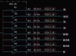 电气系统图上，WC、CC、FC等常见字母都是什么意思？